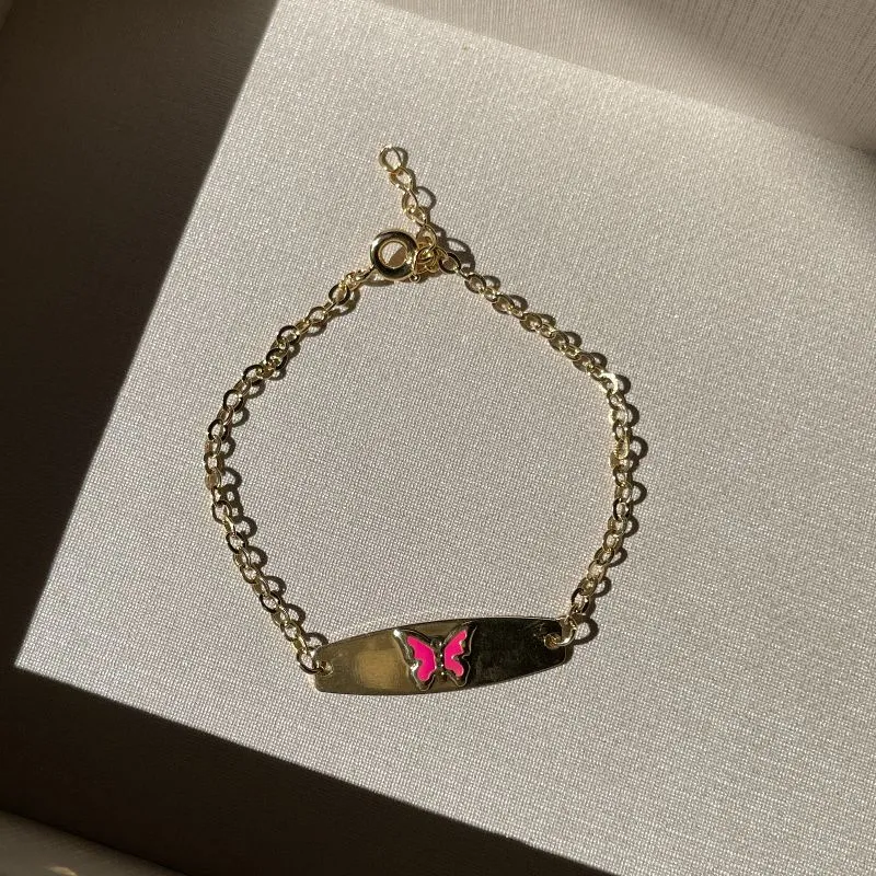Pulseira infantil chapinha borboleta