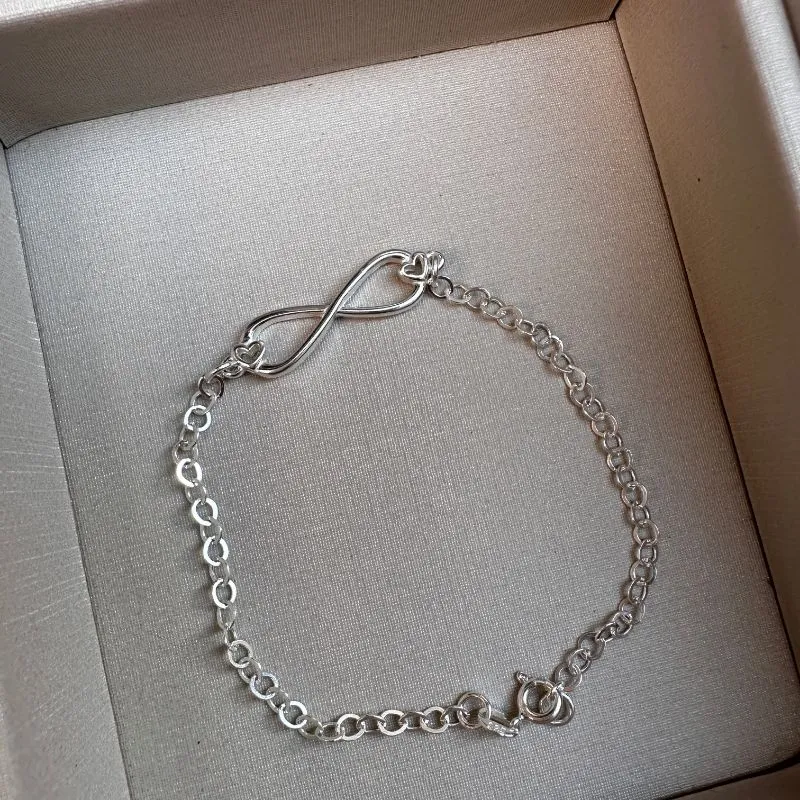 Pulseira infinito coração Prata-925