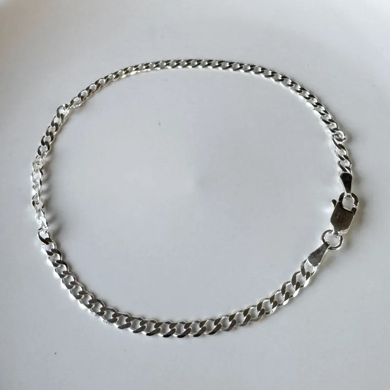 Pulseira masculina 3mm 1x1Prata-925