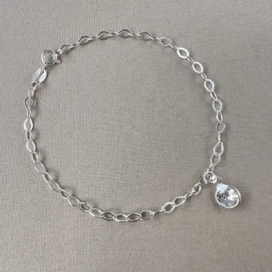 Pulseira ponto de luz cristal Prata 925