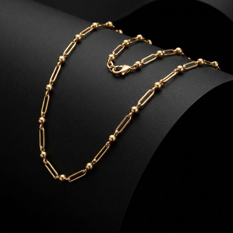 Corrente Masculina Elo 3x1 Detalhado Longo