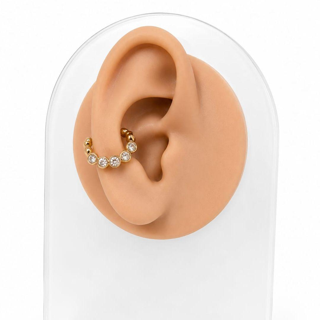 Piercing fake zircônia embutida