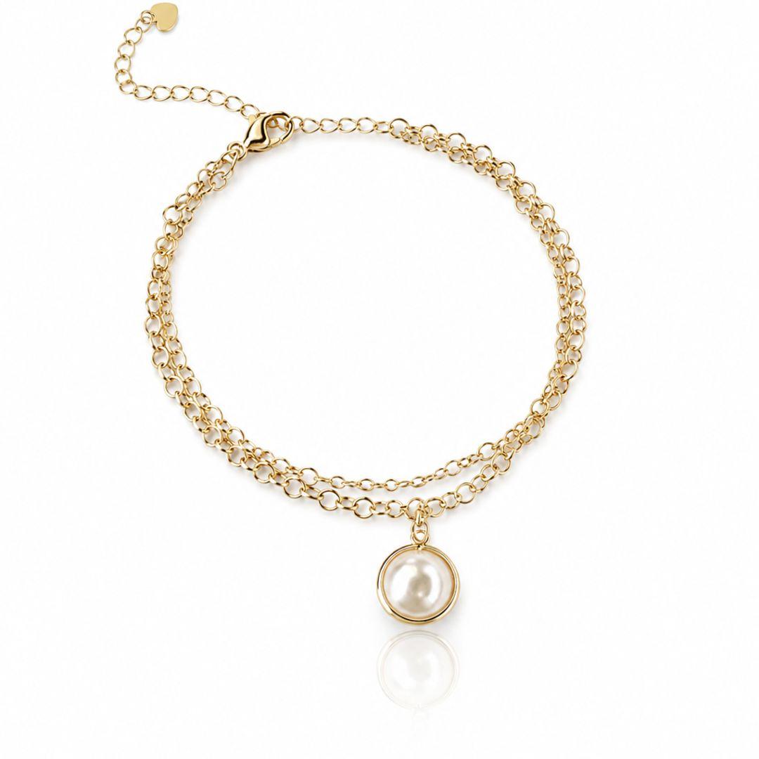 Pulseira Fio Duplo com Pérola